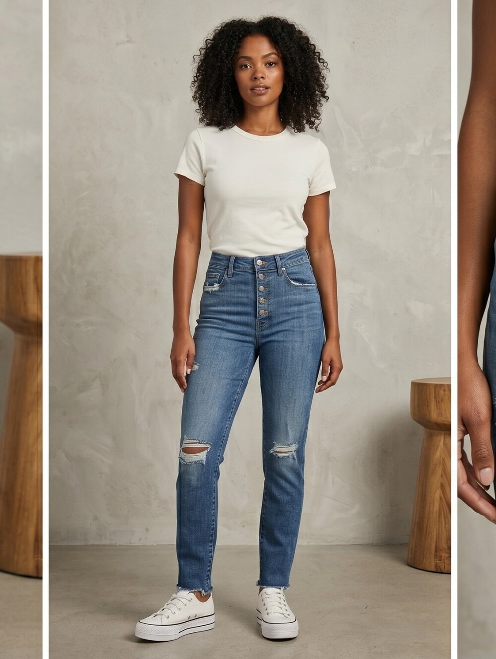 Lucky Brand Women's Light-Medium Blue Ripped Bridgette High-Rise Skinny Jeans